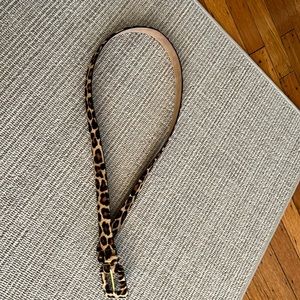 Leopard Print Leather Belt - Women's Fashion Accessory